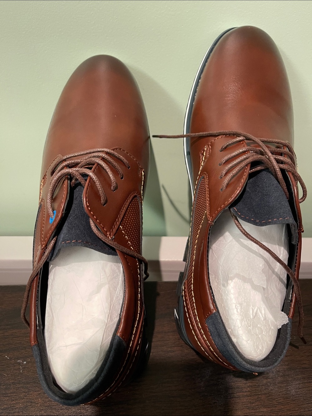 Just USA Men's Chestnut Brown Leather Derby Shoes